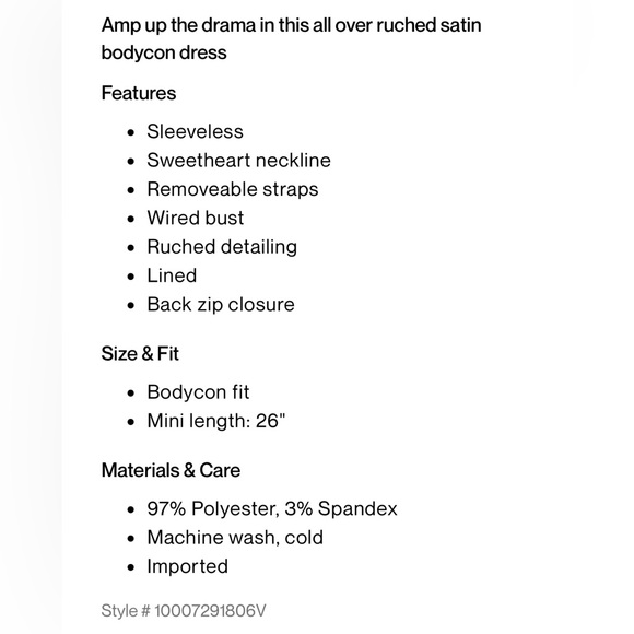Dynamite Mini Satin Bustier Dress- Size S - Picture 13 of 14